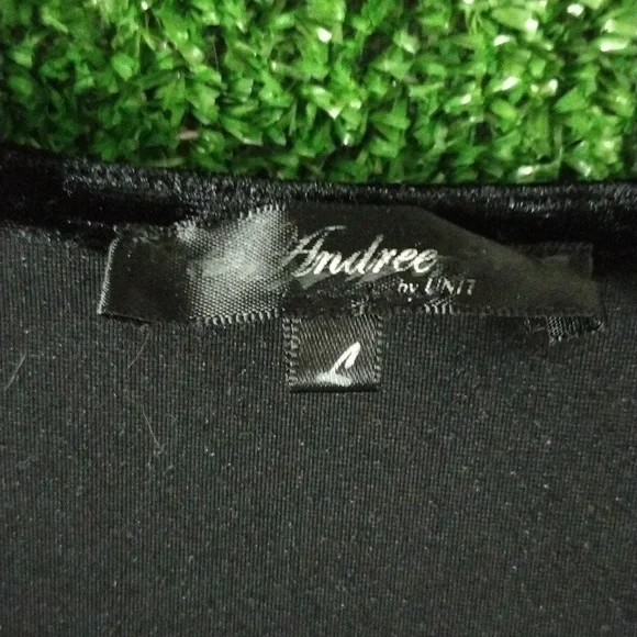 Floral Embroidered Black Velvet Top - Picture 2 of 3